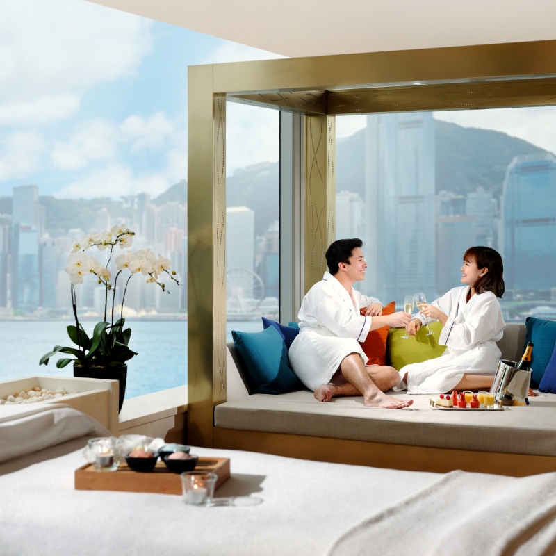 【ANNIVERSARY SALE 50% OFF】 Fabulous Harbour View Spa Retreat Package for TWO - 120-minute treatment from bliss® signature collection + Deluxe Champagne meal set + Hong Kong's highest outdoor pool WET® & Harbor View Gym FIT® access