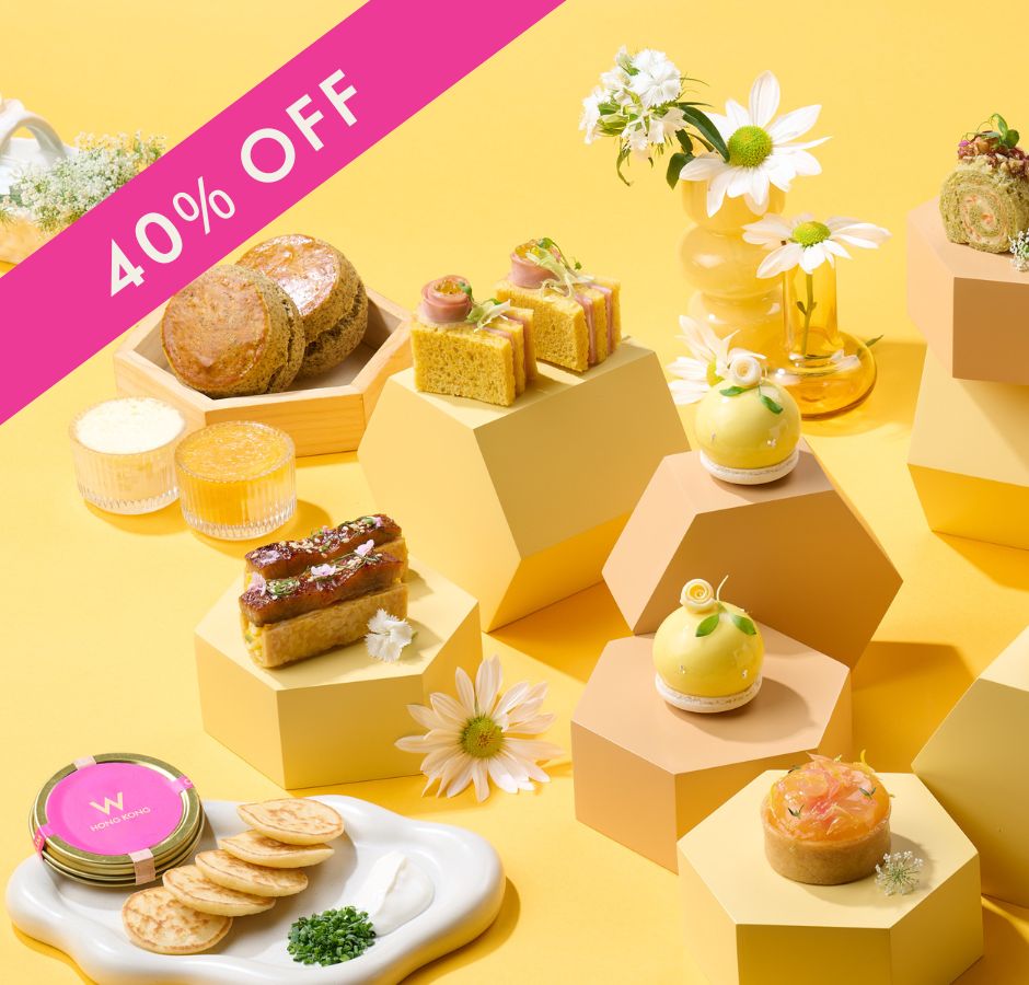 【6折】WOOBAR 「綻放‧蜜語」下午茶配香港鴨腳木蜂蜜特調雞尾酒兩杯（兩位用）