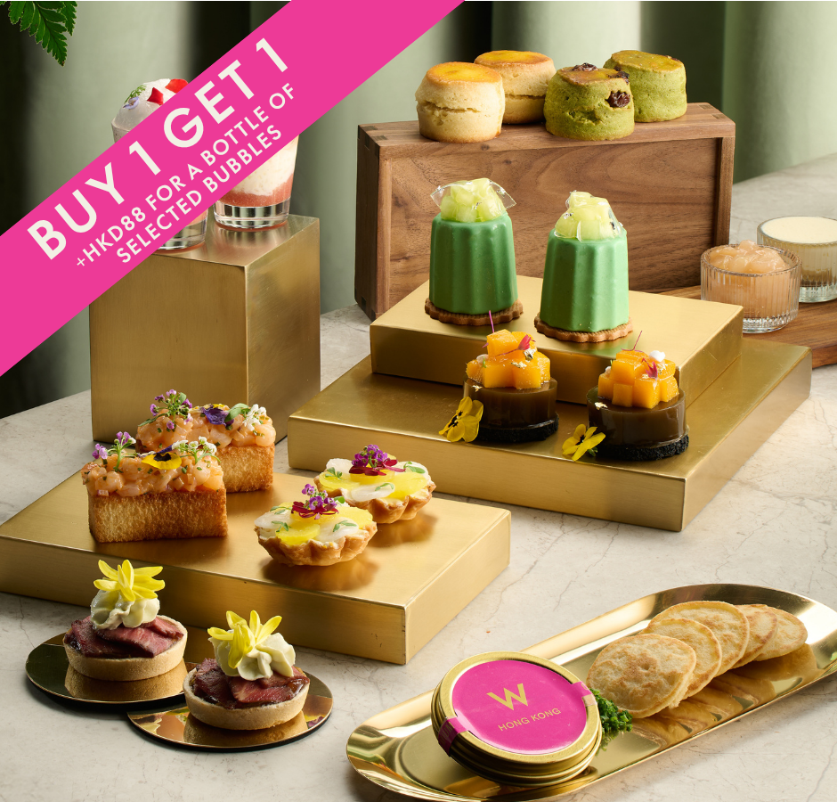 【ANNIVERSARY FLASH SALE】W Hong Kong x The Tokyo Toranomon EDITION 'A Taste of Tokyo' Afternoon Tea with upgraded with a bottle of selected bubble (for 2 persons)
